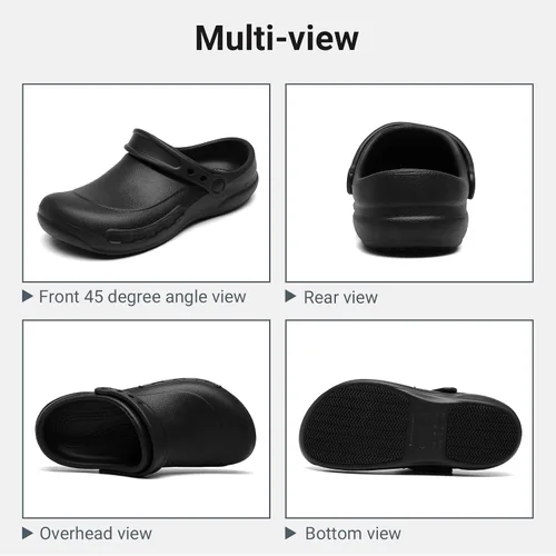 Miniatura 5 de Zapatos de chef antideslizantes para hombre, zuecos de trabajo de enfermería impermeables para cocina, zapatos para trabajar en restaurante de hombre
