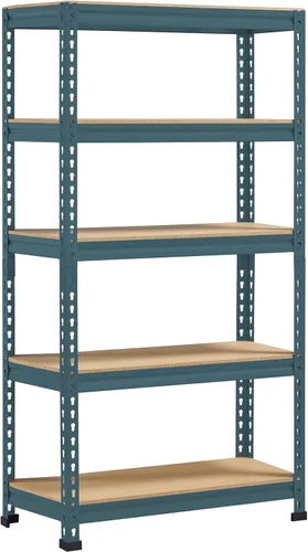 Miniatura 21 de Topeakmart Estantes utilitarios de 5 niveles, estantes de almacenamiento de metal, estanterías ajustables, montaje sin tornillos, estantes de Negro