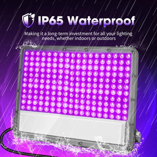 Miniatura 4 de Luz LED negra de 300 W: luz de inundación UV enchufable de 110 V para fiesta de neón brillante, Halloween, decoración de Navidad y exhibiciones