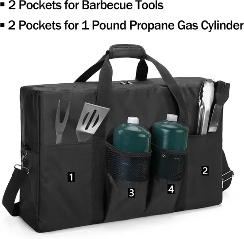 Miniatura 3 de samdew Funda de transporte para estufa de campamento, bolsa de almacenamiento para estufa de campamento compatible con estufa de gas Coleman de 2