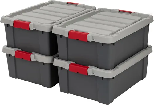 Miniatura 17 de IRIS USA - Contenedores de almacenamiento con tapa de 3 galones con candado, paquete de 5 - Fabricados en EE. UU., contenedores resistentes