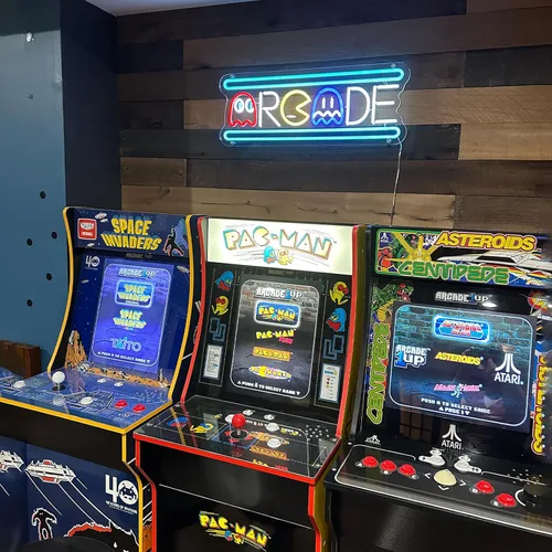 Miniatura 7 de Letrero de neón de arcade, retro fantasma, juego de arcade, letrero de luz de neón LED, regulable, lámpara nocturna 3D hecha a mano