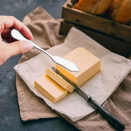 Miniatura 4 de 8 cuchillos de mantequilla de acero inoxidable, esparcidores de queso/mantequilla, cuchillos para untar, queso y condimentos 8 pza