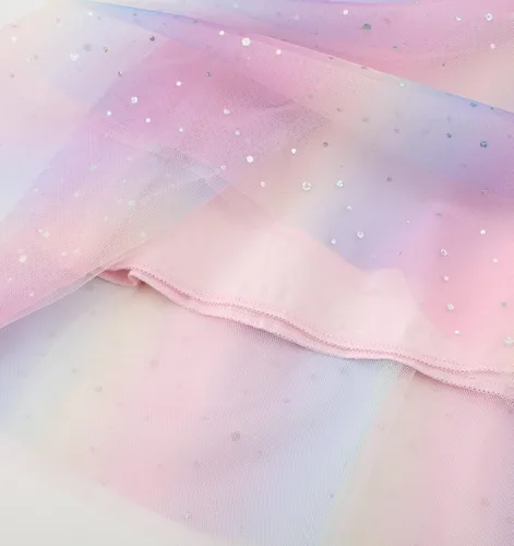 Miniatura 4 de Vestido de tul de verano para niña pequeña, lindo patrón de dibujos animados, vestido de algodón con lentejuelas a rayas para uso diario para bebé