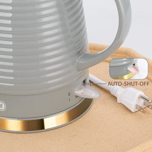 Miniatura 7 de Hervidor eléctrico de cerámica de 1.2 litros con infusor y taza, tetera de 1000W para hervir agua, hervido rápido, protección contra hervido