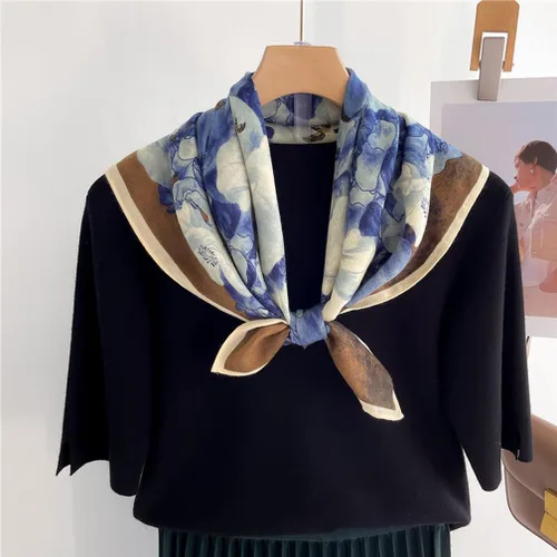 Miniatura 7 de K-Elewon Bufanda cuadrada mediana para mujer, bufanda para la cabeza, bufanda para el cuello, bufanda para el cabello, pañuelo para dormir, bufandas