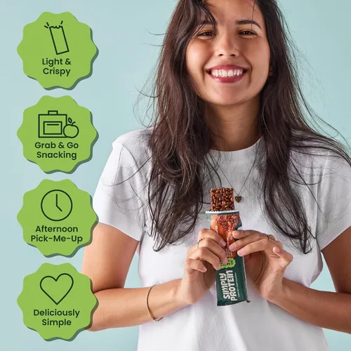 Miniatura 5 de Simply Protein - Barras crujientes de canela y nuez - Barras de proteínas a base de plantas - Bajo en carbohidratos, bajo en azúcar, alta fibra