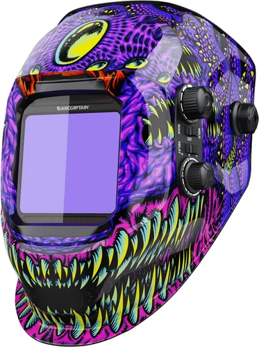 Miniatura 7 de ARCCAPTAIN Casco de Soldadura con Pantalla de Visualización Grande de 3.94"X3.66" Color Verdadero Oscurecimiento Automático Alimentado por Energía