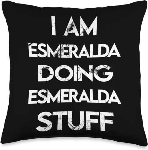 Esmeralda's Apparel Name Forename Day Esmeralda Stuff - Almohada (16 x 16 pulgadas), multicolor