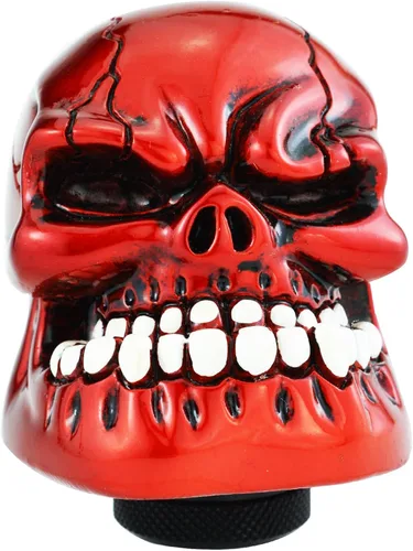 Miniatura 6 de Pomo de palanca de cambios de resina de calavera para automóvil, pomo de palanca de cambios de transmisión brillante para la mayoría de vehículos