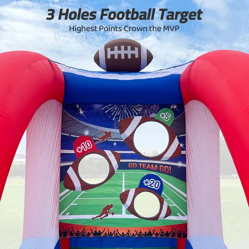Miniatura 3 de Inflatable Football Toss Game with 2 Inflatable Footalls, Throwing Target Game, Football Target Practice for Outdoor Event, Carnival