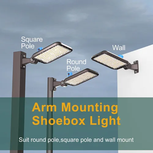Miniatura 7 de Iluminación de estacionamiento LED de 320W (350 * 1W) (48000Lm Eqv 1200W HID/HPS) 150LM/W Luces de estacionamiento de montaje en brazo al aire libre