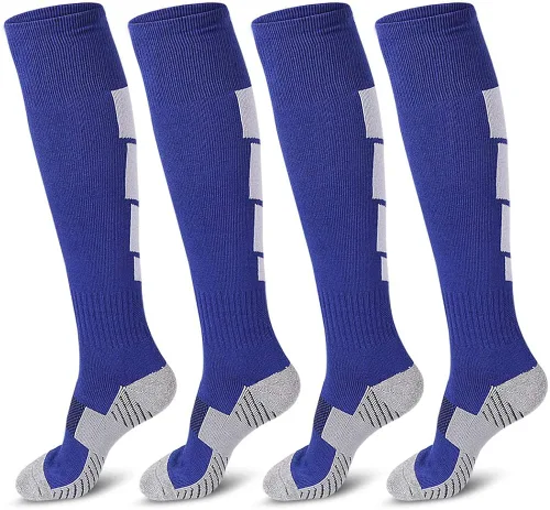 Miniatura 8 de 3 pares de calcetines de fútbol calcetines deportivos hasta la rodilla calcetines deportivos de compresión para hombres y mujeres para correr