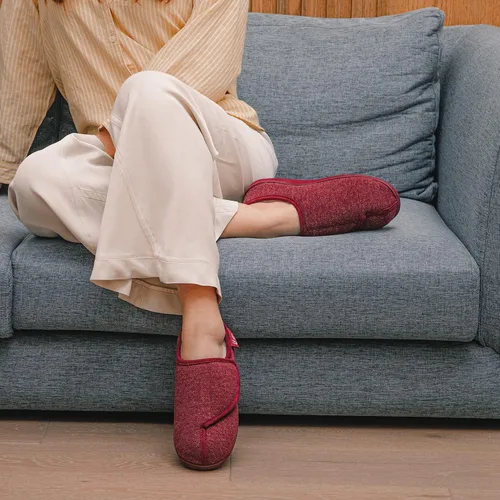 Miniatura 2 de LongBay Pantuflas ajustables para mujeres, de espuma viscoelástica, cómodas, anchas, zapatos de casa para diabéticos, Edema, ortopédicos