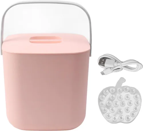 Miniatura 7 de Mini lavavajillas portátil, 8.3 x 8.3 x 7.9 in, 360° de limpieza profunda, vórtice artificial y sonido para encimera lavavajillas para vajilla, Rosa