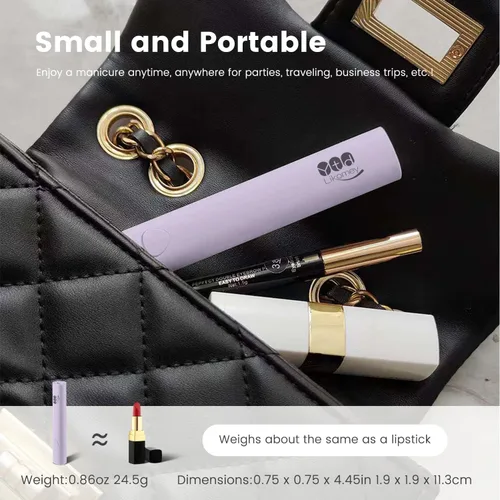 Miniatura 8 de YTD Likomey Lámpara LED UV de mano para esmalte de gel, mini luz de uñas púrpura de secado rápido con soporte plegable, recargable inalámbrico