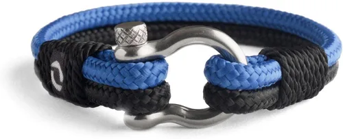 Pulsera de cuerda para hombre, grillete plateado de acero inoxidable, extremadamente duradera y resistente a los arañazos, pulsera náutica hecha a