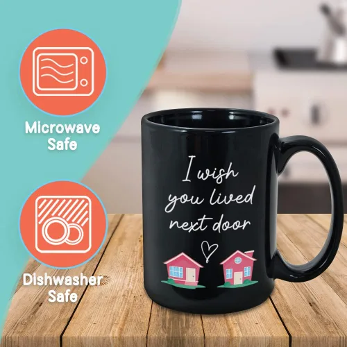 Miniatura 2 de Taza Bubble Hugs I Wish You Lived Next Door de 15 onzas, regalo ideal para inauguración de la casa para mejores amigos, amigos de larga distancia