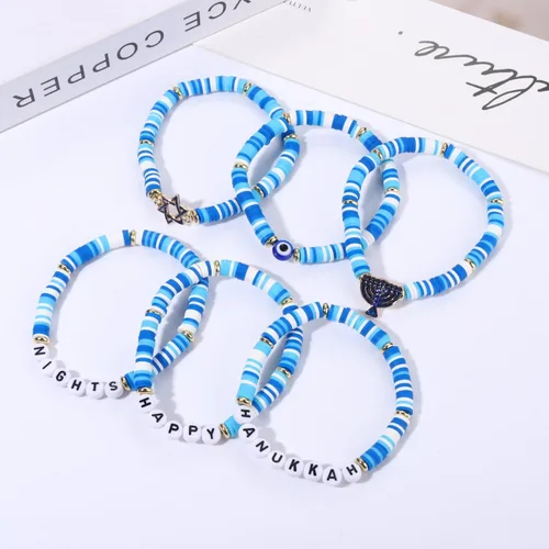 Miniatura 166 de Surfer Heishi - Pulseras apilables para mujer, apilables, de vinilo arcoíris, disco de arcilla, pulseras elásticas para la amistad, joyería bohemia