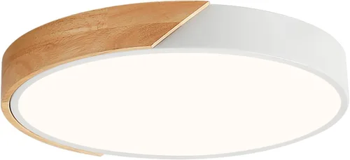 Miniatura 13 de Moderna lámpara de techo de madera regulable, LED minimalista 5CCT 2700K-6000K, lámpara de techo empotrada, lámpara de iluminación redonda para Negro