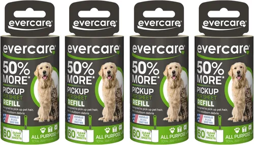 Miniatura 4 de Evercare Recambio de rodillo multiusos para pelusas de mascotas, 70 hojas fáciles de despegar, compatible con rodillos de tamaño estándar