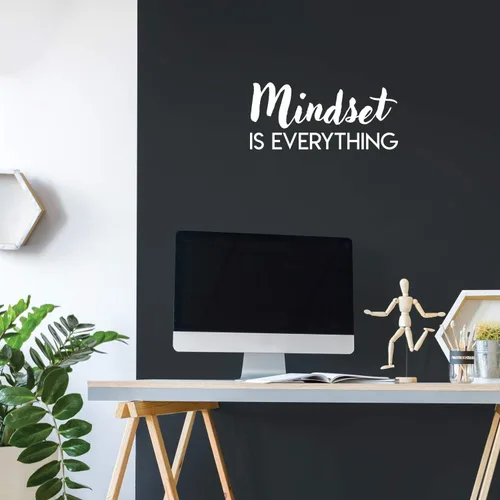 Miniatura 2 de Calcomanía de vinilo para pared, Mindset is Everything, 10 x 22 pulgadas, moderna calcomanía inspiradora con cita para el hogar, dormitorio