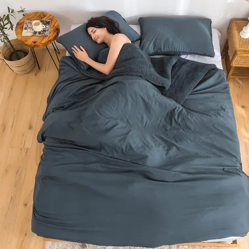 Miniatura 51 de COTTEBED Juego de edredón ultrasuave para cama King, para uso en todas las estaciones, peso ligero con microfibra de algodón lavado cálida y Verde