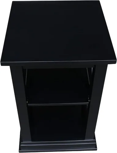 Miniatura 4 de IC International Concepts Hampton - Mesa decorativa de madera maciza con estantes, color negro