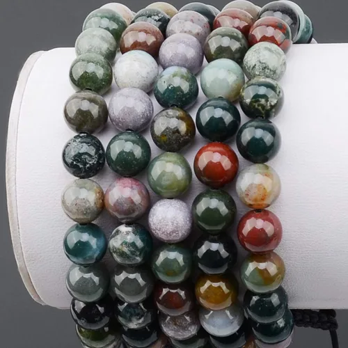 Miniatura 3 de Massive Beads - Pulsera de cuentas de cristales de macramé con poder curativo natural, unisex, ajustable, 516 pulgadas (8 mm)