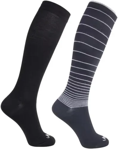 ja vie JAVIE - Calcetines de compresión de lana merino para mujeres y hombres, cómodos, cálidos, hasta la rodilla, ligeros (15-20 mmHg), 2 pares 1