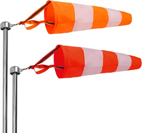 2 banderas reflectantes colgantes de manga de viento para exteriores, parada de rasgaduras, aeropuerto, calcetines de medición, calcetines de viento