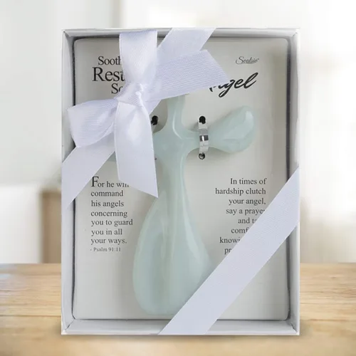 Miniatura 2 de Soothe My Restless Soul Angel - Regalos de fe para mujeres, diseño de mano, reconfortante para agarrar, aferrarse y orar, pacífico y relajante