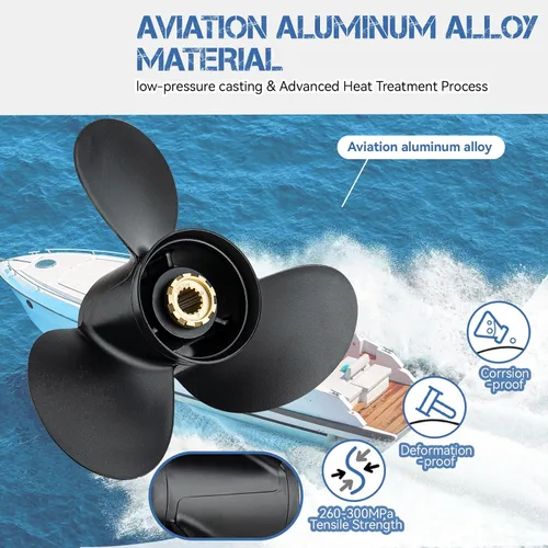 Miniatura 4 de Hélice de barco mejorada de 14 1/2 x 19 paso 48-832830A45 compatible con motores fueraborda Mercruiser Alpha One y Mercury 135-300 Hp, hélice