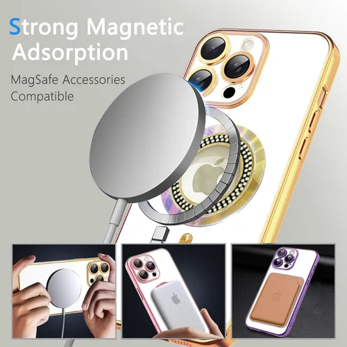 Miniatura 84 de Misscase Funda magnética con purpurina para iPhone 11 compatible con MagSafe, protección completa, delgada, a prueba de golpes, antiarañazos