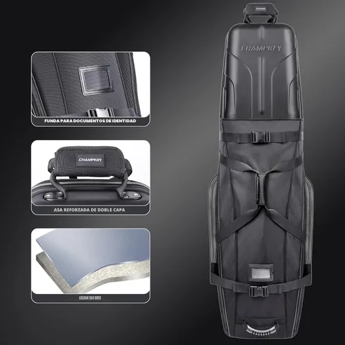 Miniatura 2 de CHAMPKEY Professional Golf Travel Bags for Airlines with Password Lock - Hard Case Golf Travel Bag with Support Pole and Oversized Wheels