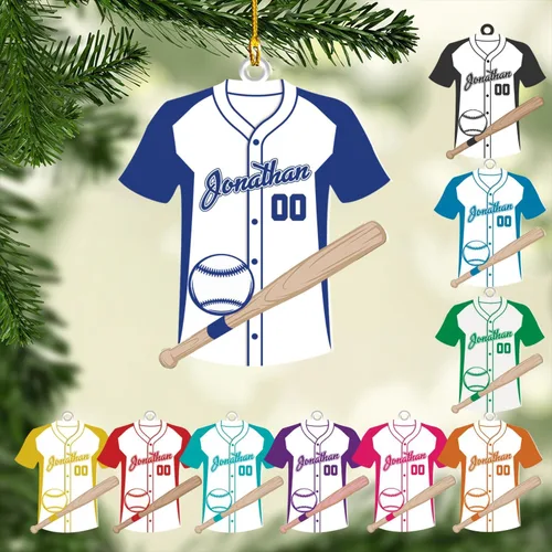 Miniatura 20 de Adorno de béisbol personalizado para niños, recuerdo de cerámica con nombre y número personalizado, algunos niños recién nacen con béisbol en sus