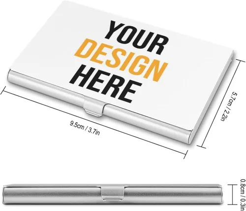Miniatura 2 de Funda personalizada para tarjetas de presentación, diseño personalizado para añadir texto/imagen/logotipo, tarjetero de aluminio delgado