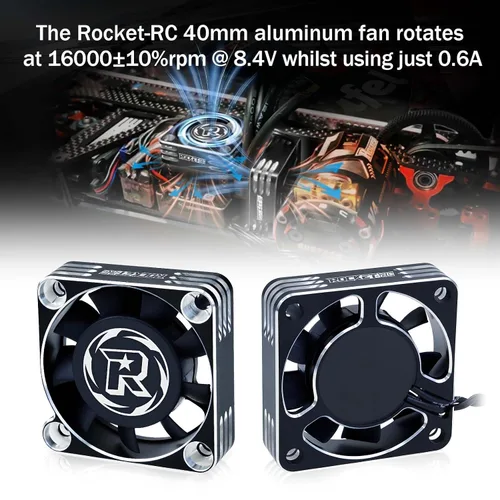 Miniatura 2 de Surpass Hobby - Ventilador de refrigeración de motor RC de 1.575 pulgadas, ventilador de refrigeración ESC de 16000 RPM para 1/8 1/8 de camión RC