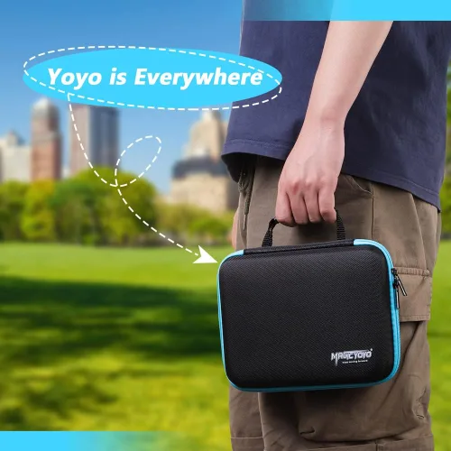 Miniatura 6 de MAGICYOYO Estuche de almacenamiento profesional Yoyo, bolsa de transporte para yoyo, accesorios de yoyo, 6 compartimentos de almacenamiento Yoyo