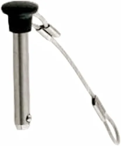 Miniatura 3 de Diámetro de 3/16 pulgadas de acero inoxidable de nailon negro con cordón, pasadores de tracción superior de Bimini marino para bisagra giratoria
