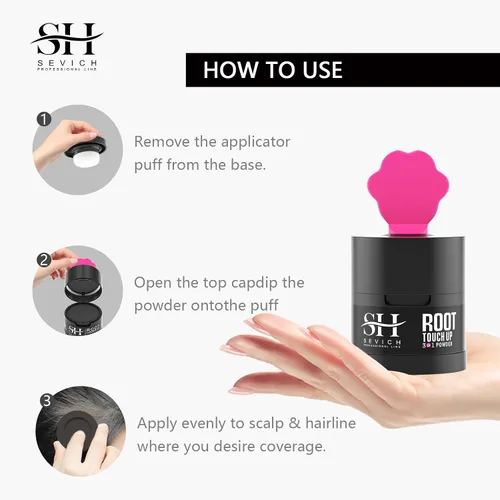 Miniatura 6 de Polvo para Línea de Cabello Sevich 2.0, Oculta Instantáneamente la Pérdida de Cabello, Polvo para Toque de Raíces, Sombra de Cabello para Mujeres