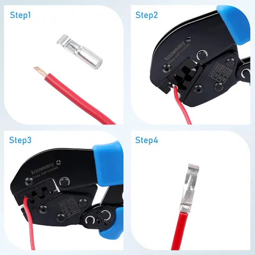 Miniatura 5 de Knoweasy Engarzadora Powerpole, herramienta de crimpado de amplificador para conectores de 15, 30 y 45 amperios, herramienta de crimpado Powerpole