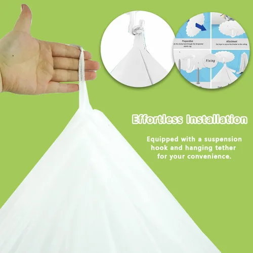 Miniatura 3 de Dosel Decorativo de Princesa para Cama de Niños, Dosel de Cama Suave y Duradero para Habitación de Niñas, Dosel de Tienda Soñador, Mosquitero, Ropa
