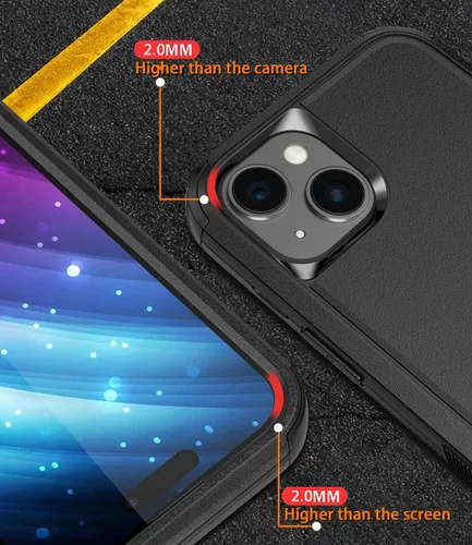 Miniatura 5 de Diverbox Funda para iPhone 15 Plus [a prueba de golpes] [a prueba de caídas] [protector de pantalla de vidrio templado], funda de protección