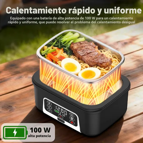 Miniatura 3 de Lonchera eléctrica inalámbrica XL de 6.3 tazas para adultos, 20000 mAh recargable alimentada por batería inteligente para hombres y mujeres