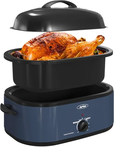 Miniatura 17 de Sunvivi Horno Tostador con Tapa de Autohilvanado, Horno Eléctrico de 20 Cuartos con Bandeja y Rejilla Extraíbles, Control de Temperatura de Rango