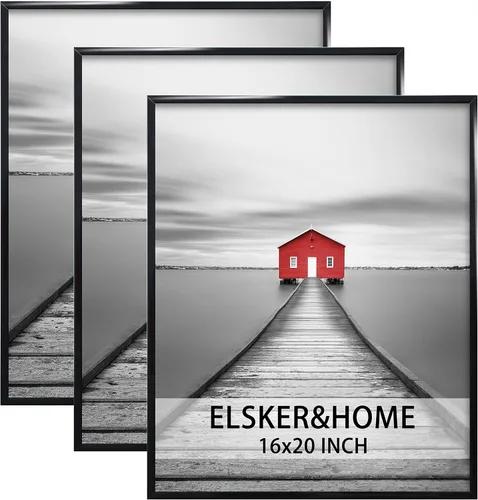 Miniatura 40 de ELSKER&HOME 18x24 Marco para Póster 3 Pack, Marco Plateado para Montaje Horizontal o Vertical en la Pared, Resistente y a Prueba de Arañazos