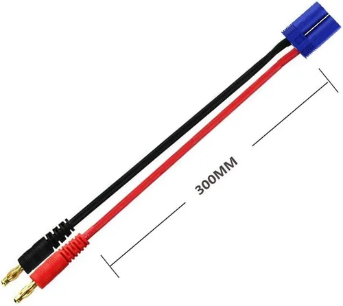 Miniatura 3 de FLY RC 2 unids EC5 conector macho a 0.157 in Banana macho enchufe Lipo batería equilibrio cable de carga 11.8 in cable de silicona cargador