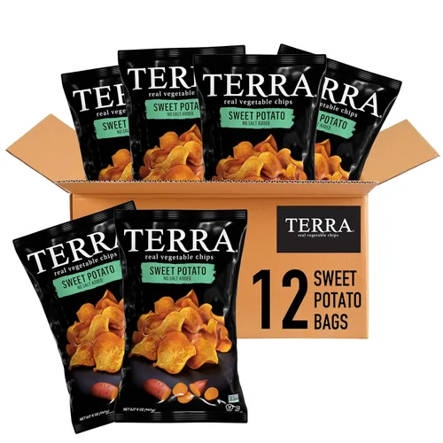 Miniatura 24 de Terra Papas fritas vegetales, Patatas dulces cortadas en ondas con sal marina, 5 onzas