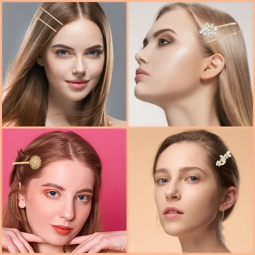 Miniatura 3 de 10 pinzas para el cabello con diamantes de imitación, horquillas decorativas con diamantes de imitación para bodas, pinzas de girasol con plumas